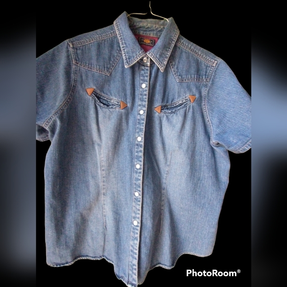 Vintage Route 66 100% Cotton Denim Shirt - Picture 2 of 8